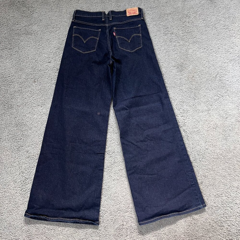 LEVI'S 318 SHAPING EXTRA WIDE LEG DARK WASH STRETCH DENIM JEANS - NWOT - W29 L31 - Picture 4 of 14